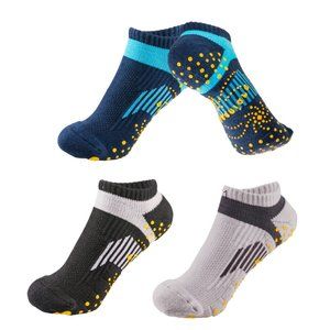 3 Pairs Performance Athletic Non Slip Low Cut Cotton Socks for Men, Woman